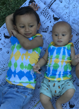 Tie Dyed Singlet Blue/Green/Yellow/White size 00-8 years