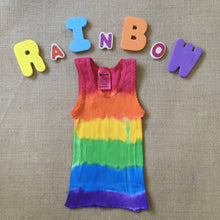 Tie Dye Singlets Rainbow Red Top size 00-6 years