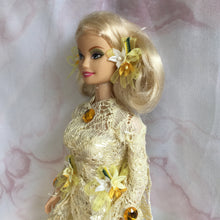 Fairy Doll Cream Lace with Gold Flowers