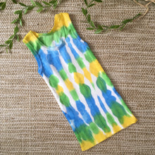 Tie Dyed Singlet Blue/Green/Yellow/White size 00-8 years