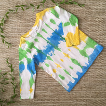 Tie Dyed T-Shirt Long Sleeve  Blue/Green/Yellow/White size 1-5