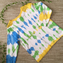 Tie Dyed T-Shirt Long Sleeve  Blue/Green/Yellow/White size 1-5