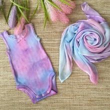 Tie Dye Romper no Sleeves  Unicorn Pink/Blue/Purple size 00-2 years