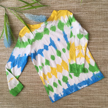 Tie Dyed T-Shirt Long Sleeve  Blue/Green/Yellow/White size 1-5