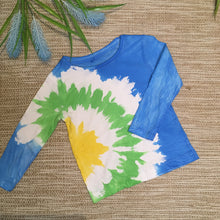 Tie Dye T-Shirt Long Sleeve Blue/Green/Yellow