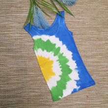 Tie Dyed Baby Singlet Blue/Green/Yellow
