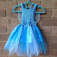 Petaled Tulle 3 Flower Fairy Dress Blue