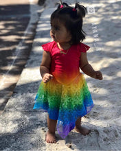 Rainbow Princess Fairy Dress RED Top Baby Size 00, 0, 1