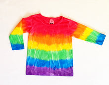 Tie Dyed T-Shirt Long Sleeve Rainbow Red Top